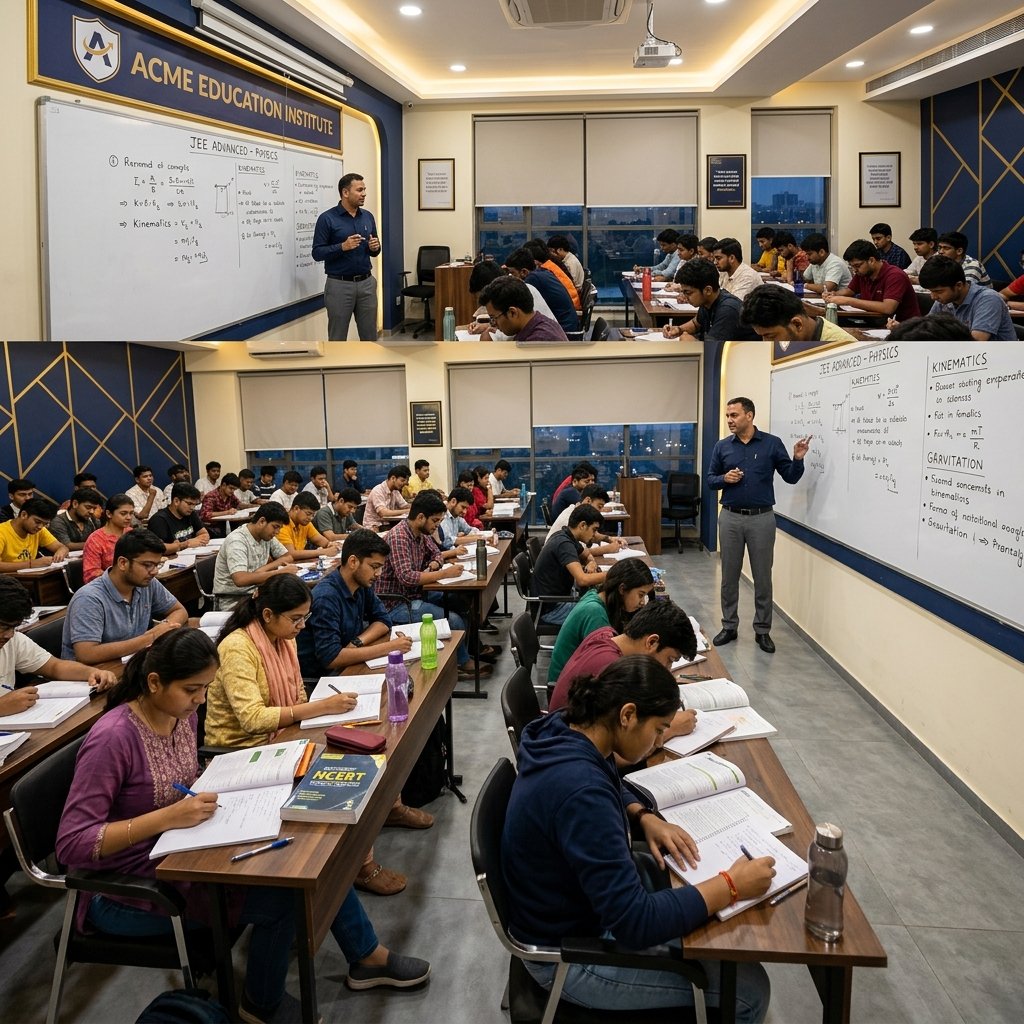 Students learning in a modern classroom