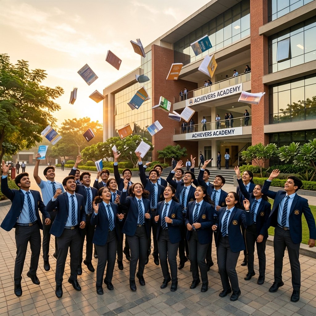 Students celebrating academic success